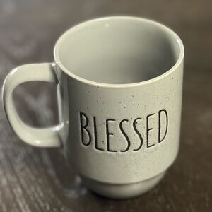 Boston Warehouse Speckled Gray 'Blessed' Mug